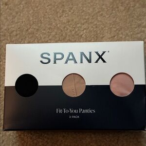 SPANX Fit-To-You Panties 3-Pack - Black, Tan, Pink - M
